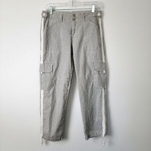 Sanctuary x Anthropologie Striped Cropped Cargo Pants Coastal